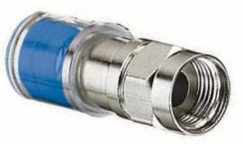 IDEAL Industries 89-044 OmniConn RG-6 F Compression Connectors, blue, 50-pack (jar)-