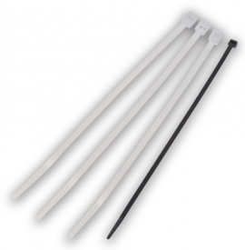 IDEAL Industries IT2S-C0 Plenum Cable Ties, 7.5", 50 lbs, UV black, 100-pack-