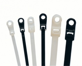 IDEAL Industries IT2SMH-C0 8&amp;quot; Cable Tie with Mounting Head, UV black, 50 lbs, 100-bag-