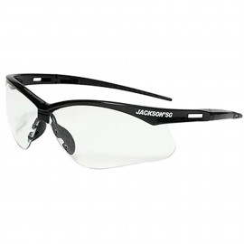 Jackson Safety 50000 Safety Glasses, clear lens, black frame-