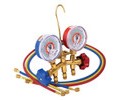 JB Industries M2-5-410A Standard 2-Valve Classic Brass Manifold for R20,2 R404A, and R410A with CCLE-60 refrigerant hose set-