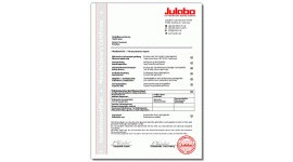 Julabo 8903025 Manufacturer's Certificate for cooling units up to 1 kW-