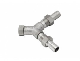 Julabo 8970476 Twin Distributing Adapter, 2 G 0.75" w/ barbed fittings to tubing w/ 0.75" inner diameter, threaded-