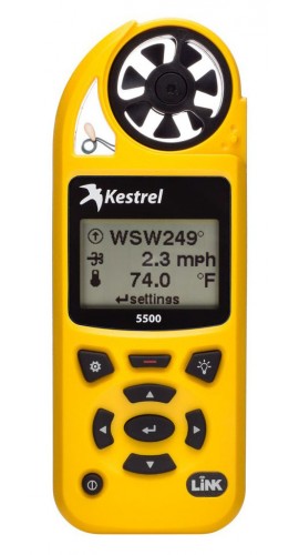 Kestrel 5500 Weather Meter with LiNK + Vane Mount, Yellow-