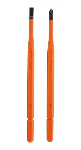 Klein Tools 13156 Insulated Single-End Screwdriver Blades, #2 Phillips and 0.25&quot; slotted, 2-pack-
