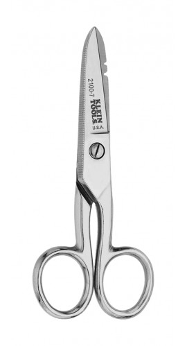 Klein Tools 2100-7 Electrician&#039;s Scissors, nickel plated-