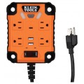 Klein Tools 29601 PowerBox 1, Magnetic Mounted Power Strip with Integrated LED Lights-