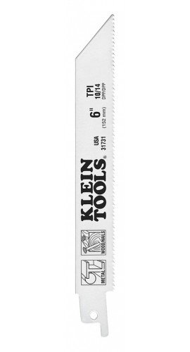Klein Tools 31731 Reciprocating Saw Blades, 10/14 teeth per inch, 5-pack-