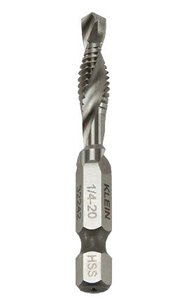 Klein Tools 32242 Drill Tap, 1/4-20 tap size, 0.25" hex shank-