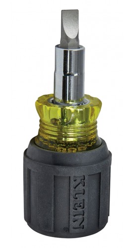 Klein Tools 32561 6-in-1 Stubby Multi-Bit Screwdriver/Nut Driver-