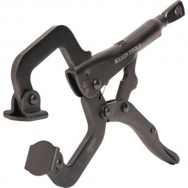 Klein Tools 38620 C-Clamp Locking Pliers With Swivel Jaws, 6-Inch-