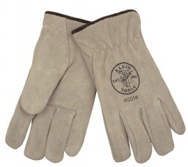 Klein Tools 40015 Suede Cowhide Lined Driver&#039;s Gloves, x-large-