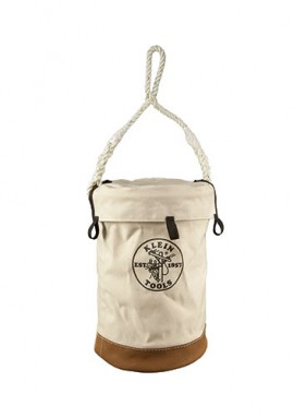 Klein Tools 5104VT Leather-Bottom Canvas Bucket with top-