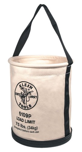 Klein Tools 5109P Wide Straight Wall Bucket with pocket, 12&quot;-