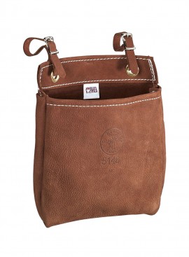 Klein Tools 5146 Leather All-Purpose Tool Pouch with belt straps, 9 x 3 x 8&quot;-