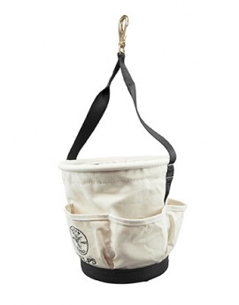 Klein Tools 5171PS Heavy-Duty Tapered Wall Bucket, 4 pockets-