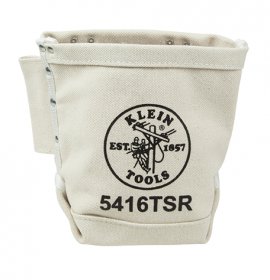 Klein Tools 5416TSR Bull-Pin/Bolt Bag with drain holes, 5 x 9 x 10"-