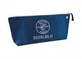 Klein Tools 5539LBLU Canvas Tool Bag with zipper, large, blue-