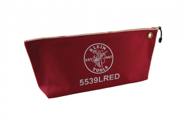 Klein Tools 5539LRED Canvas Tool Bag with zipper, large, red-