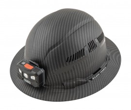 Klein Tools 60347 Full Brim Hard Hat Premium KARBN<sup>TM</sup> Pattern with headlamp, vented, class C-