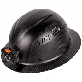 Klein Tools 60512 Klein Tools Carbon Fiber Full Brim Hard Hat with Headlamp, Titan-