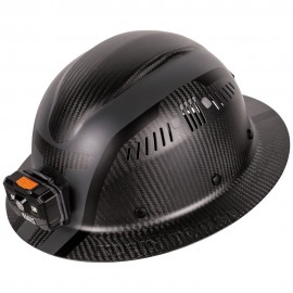 Klein Tools 60514 Klein Tools Carbon Fiber Full Brim Hard Hat with Headlamp, Spartan-