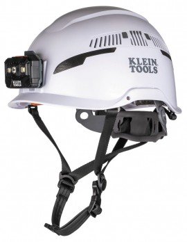 Klein Tools 60526 Safety Helmet, Type-2, Vented Class C, with Rechargeable Headlamp-