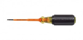 Klein Tools 607-3-INS Insulated Cabinet-Tip Screwdriver, 0.09", 3" shank-