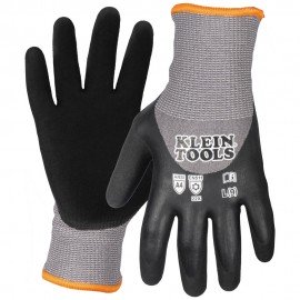 Klein Tools 60839 Winter Knit Dipped Gloves, Cut Level A4 Touchscreen, Large-