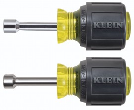 Klein Tools 610M Magnetic Stubby Nut Driver Set, 1-&amp;frac12;&amp;quot; shafts, 2 pieces-