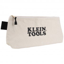 Klein Tools 62042 Zipper Bag, Extra-Long Canvas Tool Pouch, 16-Inch, Natural-