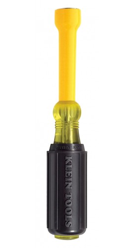Klein Tools 640-7/16 Coated Nut Driver, 0.4375&quot;, 3&quot; hollow shaft-