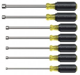 Klein Tools 647M Nut Driver Set with magnetic tips and 6&amp;quot; shafts, 7 pieces-