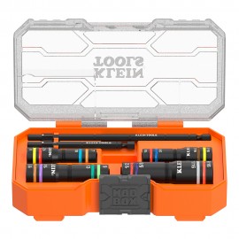 Klein Tools 654QS KNECT™ Quad-16 Heavy-Duty Impact Flip Sockets, SAE and Metric, 6-Piece-