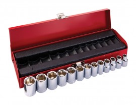 Klein Tools 65506 Metric Socket Wrench Set, 0.375&quot; drive, 13 pieces-