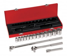 Klein Tools 65512 Socket Wrench Set, 0.5" drive, 16 pieces-