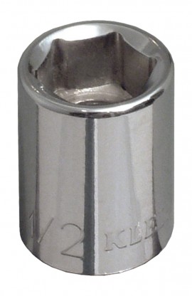 Klein Tools 65702 Standard 6-Point Socket, 0.5&quot;, 0.375&quot; drive-