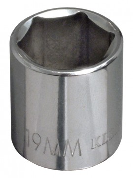 Klein Tools 65919 Metric 6-Point Socket, 19 mm, 0.375&quot; drive-