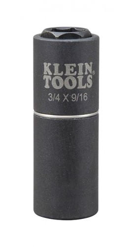 Klein Tools 66004 2-in-1 Impact Socket, 0.75&quot;/0.56&quot;, 0.5&quot; drive-