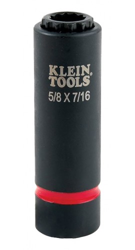 Klein Tools 66012 2-in-1 Impact Socket, 12-point, &amp;frac58; and 7/16&amp;quot;-