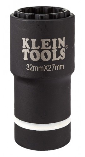 Klein Tools 66054E 2-in-1 Metric Impact Socket, 12-point, 32 x 27 mm-