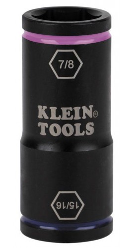 Klein Tools 66073 Flip Impact Socket, 15/16 and 7/8-Inch-