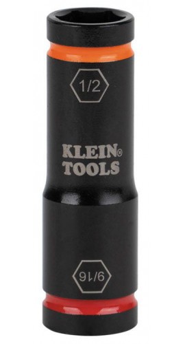 Klein Tools 66076 Flip Impact Socket, 9/16 and 1/2-Inch-