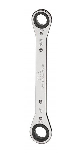 Klein Tools 68205 Ratcheting Box Wrench, 0.6875 x 0.75&quot;-