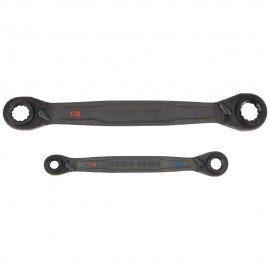 Klein Tools 68216 4-in-1 Ratcheting Wrench Set, SAE, 2-Piece-