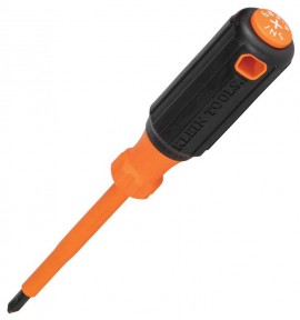 Klein Tools 6834INS Insulated Screwdriver, #2 Phillips tip, 4&amp;quot; round shank-