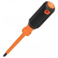 Klein Tools 6834INS Insulated Screwdriver, #2 Phillips tip, 4&amp;quot; round shank-