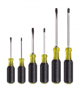 Klein Tools 85074 Screwdriver Set, slotted and Phillips, 6-piece-