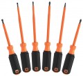 Klein Tools 85076INS Screwdriver Set, 1000 V insulated,(2) 4&amp;quot; &amp;amp; (4) 6&amp;quot; round shanks-