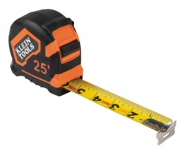 Klein Tools 9125 Tape Measure, 25', single hook-